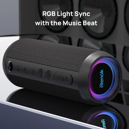 RIENOK Bluetooth Speaker Portable Wireless, 30W Enhanced Bass, IPX7 Waterproof, Bluetooth 5.3, Outdoor Speaker for Travel and Sport
