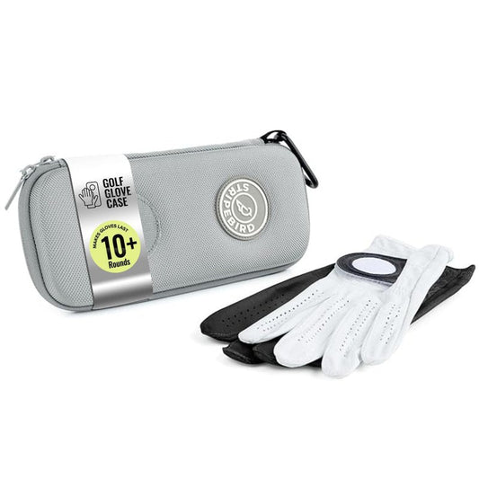 Stripebird - Golf Performance Gloves Holder Case (Cool Gray) - Protect and Keep Golf Gloves Dry - Moisture Free Storage Design - Includes Golf Bag Clip for Golfers