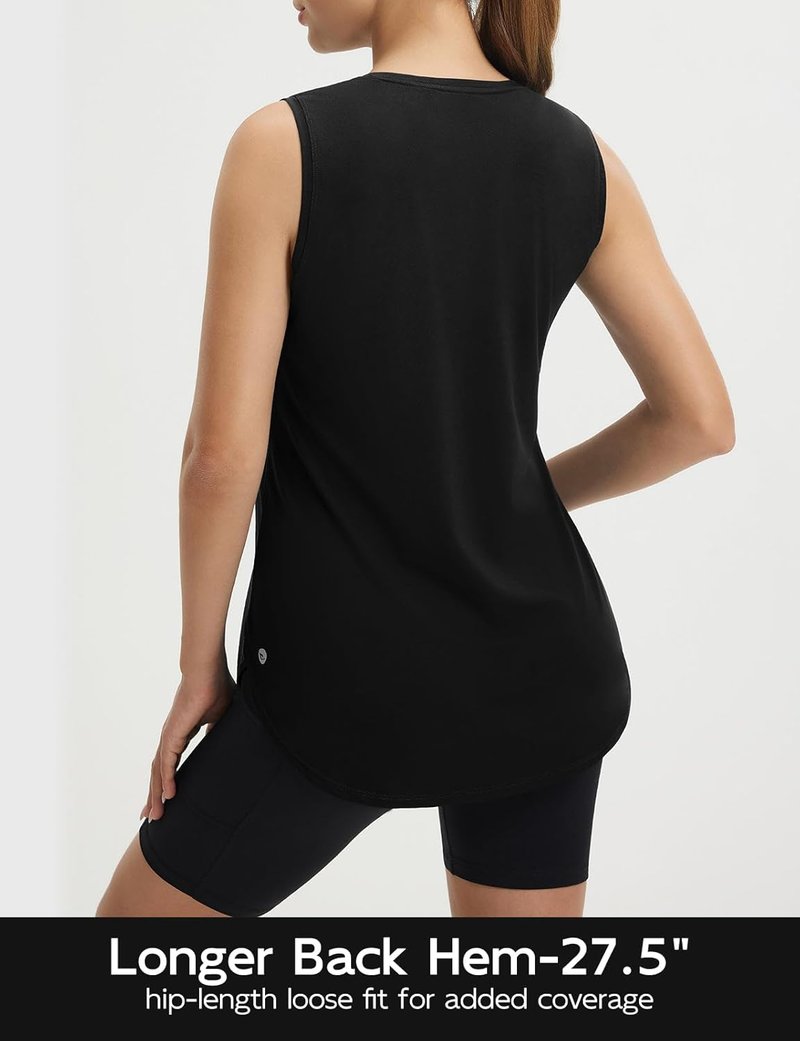 Baleaf Women's Sleeveless Workout Tank Tops - Lightweight UPF50+ Athletic Yoga & Running Shirts | Soft Loose Fit