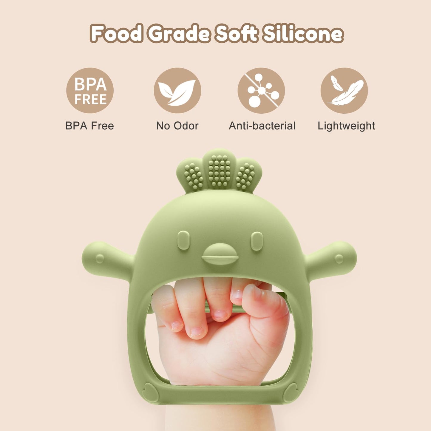 2 Pack Baby Teething Toys for 0-6 6-12 Months, Never Drop Infant Teether Teething Mitten Toys for 0 3 6 9 12 Months, Newborn Soothing Teething Toy Gifts for 1 One Year Old Baby Boys Girls