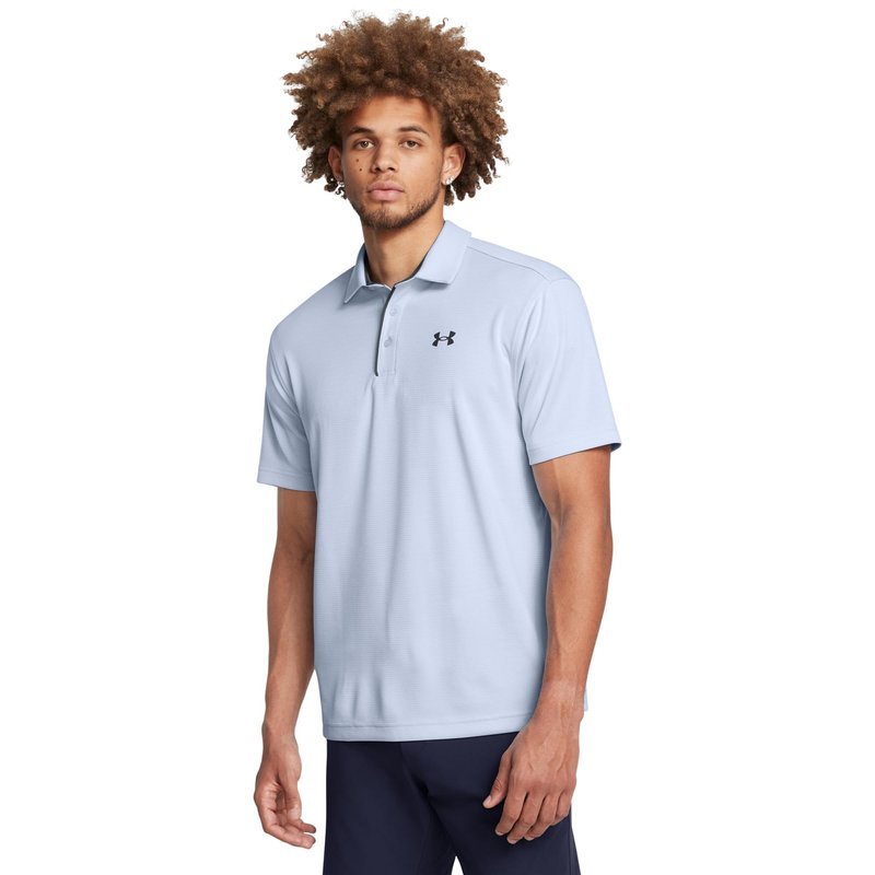 Under Armour Men's Tech Golf Polo, (470) Nimbus Blue / / Pitch Gray, Small Tall