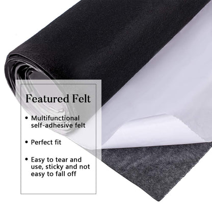 BENECREAT 40cmx2m Black Self Adhesive Sticky Backed Felt, Multipurpose Adhesive Fabric Sheet Roll for Drawer Box Liner, Cup Mat, Picture Framing, Chair Leg, 1mm Thick