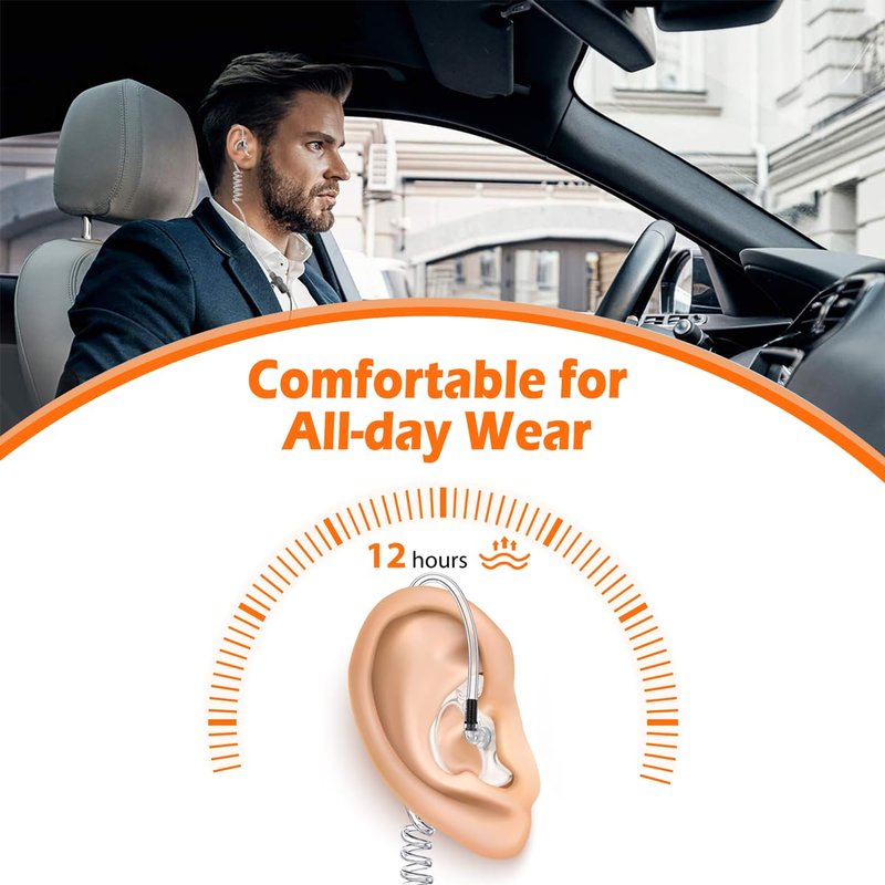 Zeadio 8-Pair Pro-Grade Covert Surveillance Earbud, Replacement Ear Insert, Silicon Earmold Earplug for Two-Way Radio Earpiece Audio Coil Tube, Compatible with Motorola/Kenwood ect (16pcs)