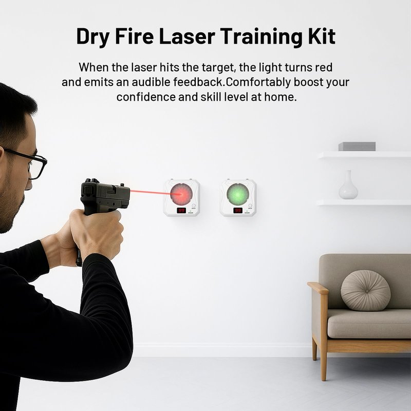ROTSGNEE 9mm Training Cartridge Laser Target for Dry Fire Training System