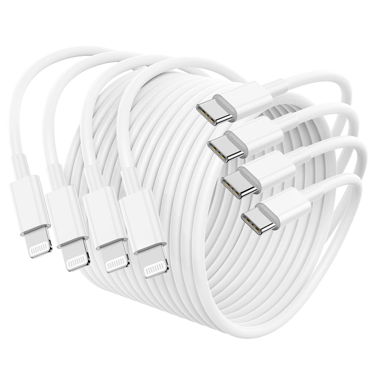 4Pack USB C to Lightning Cable 6FT, Fast Charging Cord for iPhone 14, Replacement for Apple Original Charger Cable for iPhone 14 13 12 11 Pro 11 XS MAX XR 8 7 6s Plus
