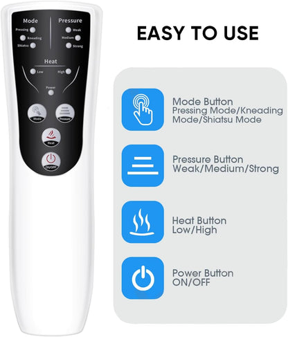Air Compression Leg Massager with Heat, Leg Massager Simulates Kneading and Stroking of Tissues by Using an Inflatable Garment, Gifts for Women Men (Black)