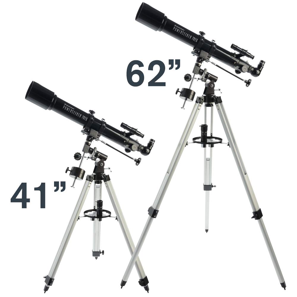 Celestron - PowerSeeker 70EQ Telescope - Manual German Equatorial Telescope for Beginners - Compact and Portable - Bonus Astronomy Software Package - 70mm Aperture