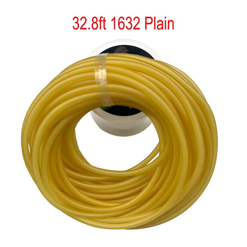 JHONGYA 32.8Ft 1632 Slingshot Rubber Tube 0.063 Inch (1.6mm) Id x 0.126 Inch(3.2mm) Od Natural Latex Rubber Tube for Outdoor Slingshot Hunting Shooting Catapult