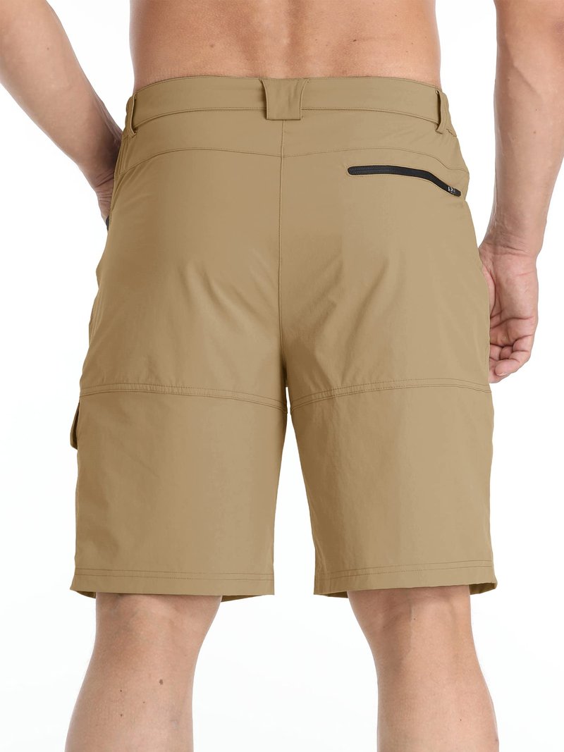 TACVASEN Mens Hiking Cargo Shorts Dress Casual Golf Shorts Lightweight Quick Dry Waterproof Breathable Travel Work Fishing Khaki 38