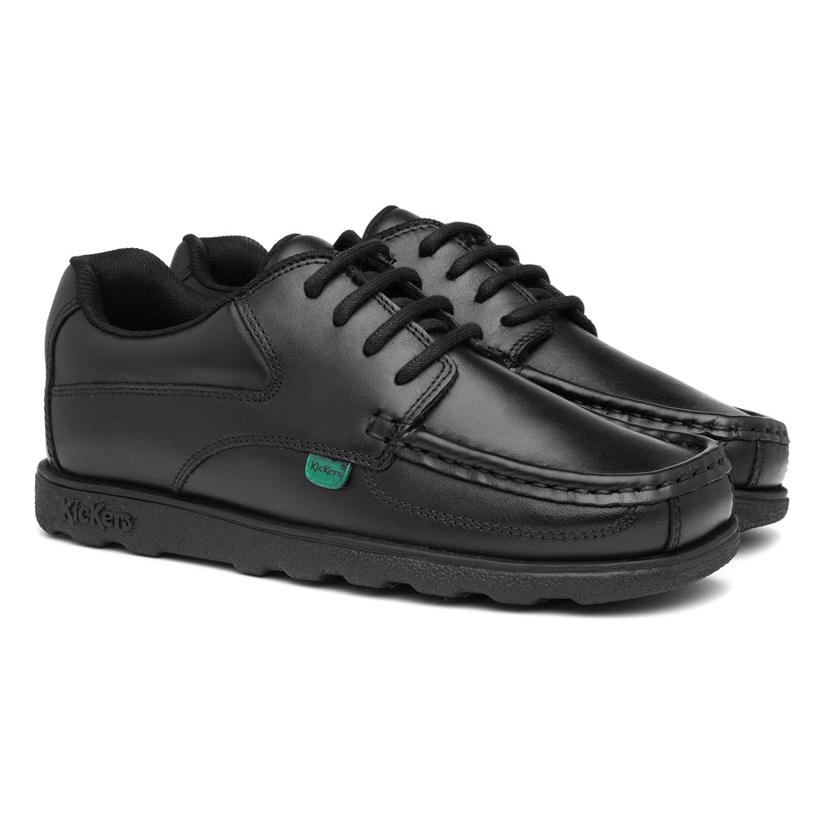 Kickers Fragma L4 E Kids Moc Toe Shoes Black 5 UK Child