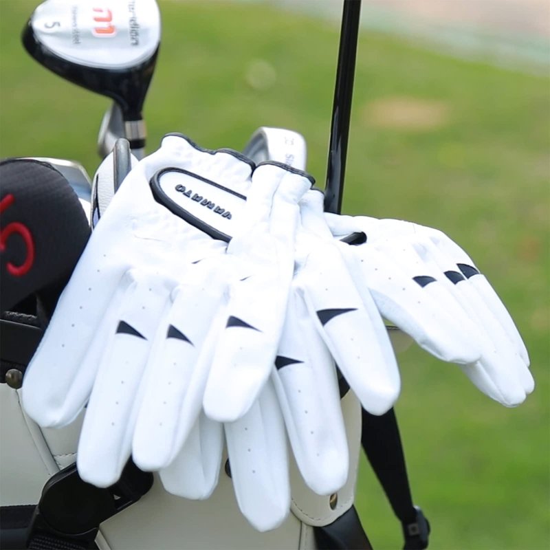 Yamato 3 Pack Men's Golf Gloves - Durable White Cabretta Leather, All Weather, Right Handed, Breathable, Grip Soft Comfortable for Golfers