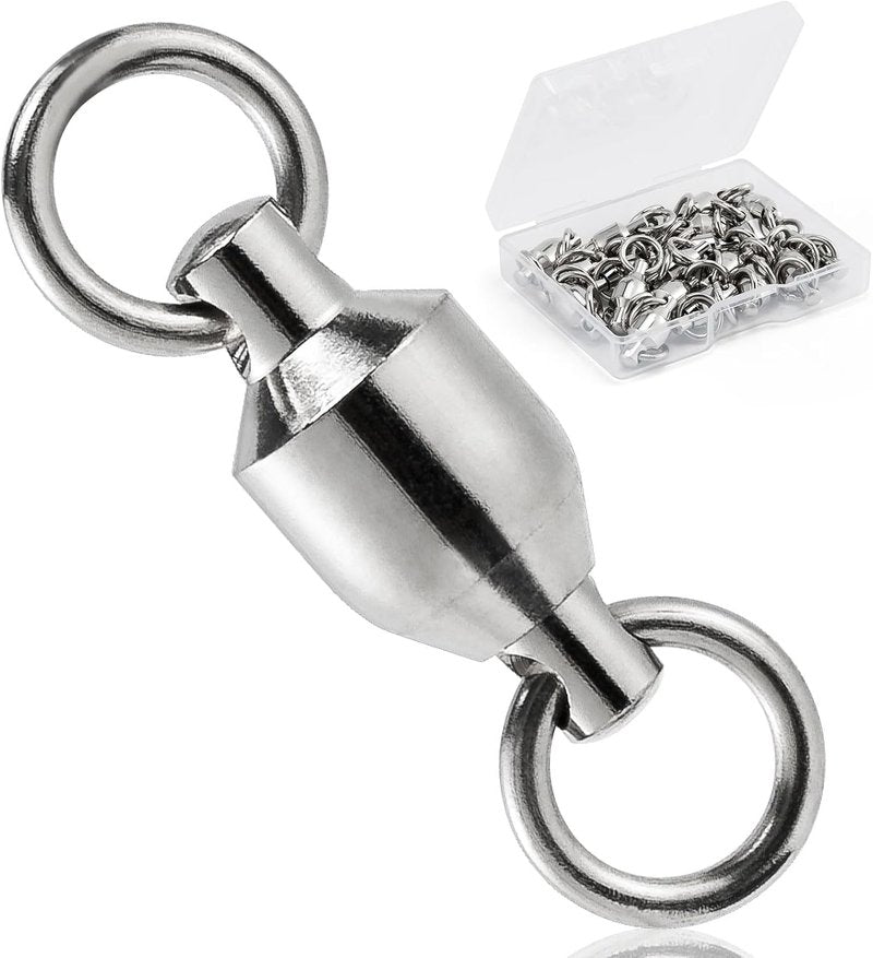 Dr.Fish Fishing Swivels - 20 Pack Ball Bearing Copper Stainless Steel High Strength | Saltwater Tackle