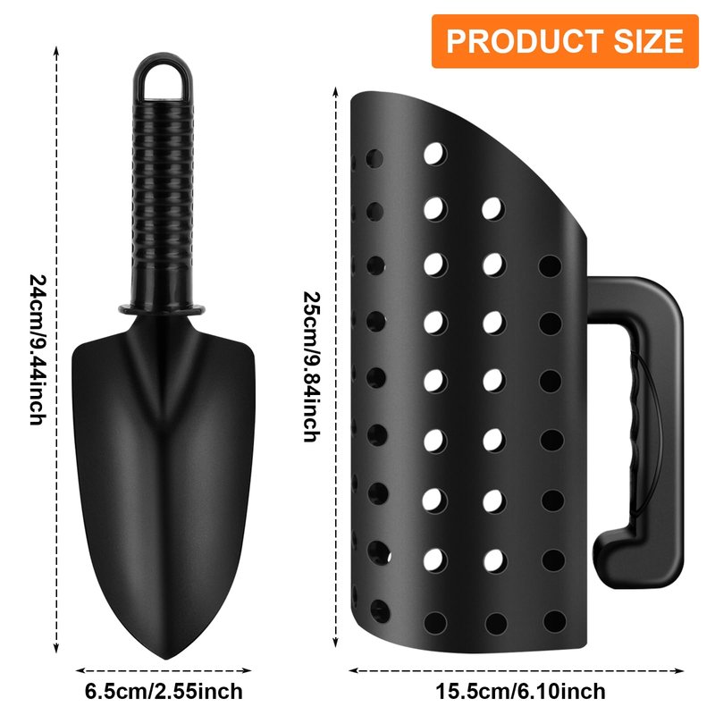 Dmyond Metal Detector Pinpointer & Accessories - IP68 Full Waterproof Handheld Pin Pointer Wand with 3 Modes - Includes Sand Sifter Scoop and Shovel for Beach Digging, Treasure Hunting