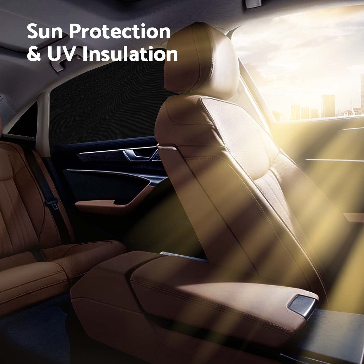 Car Side Window Sun Shade - 2 Pack Window Sunshades for Baby Kids Pet Dogs - Stretchable & Breathable Window Socks Blackout Car Blinds Sun Shield Block UV Rays & Privacy Protection