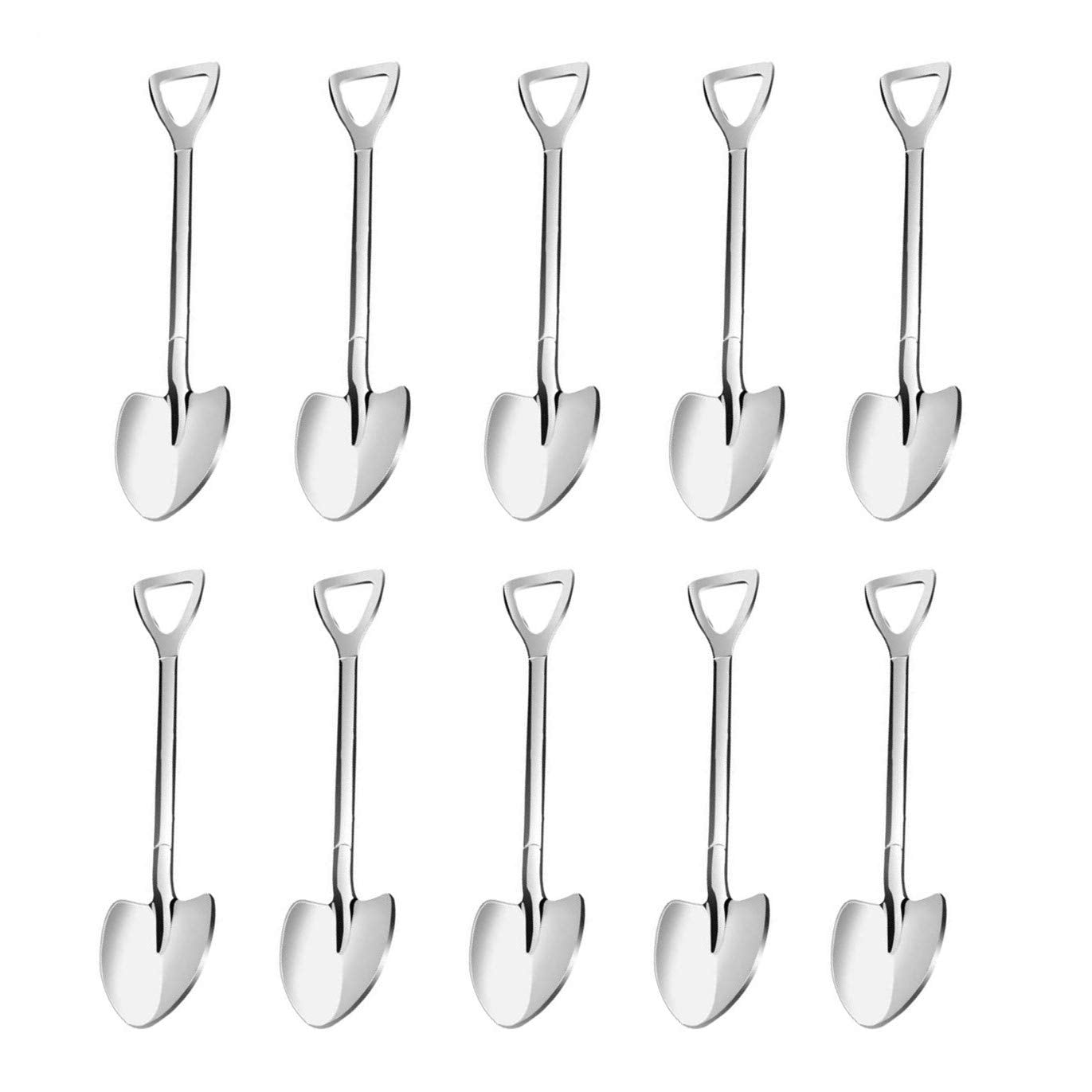 20 Pack Shovel Shape Demitasse Espresso Mini Coffee Spoons, 4.7 Inches Stainless Steel, Small for Dessert, Tea, Appetizer, Party Supplies