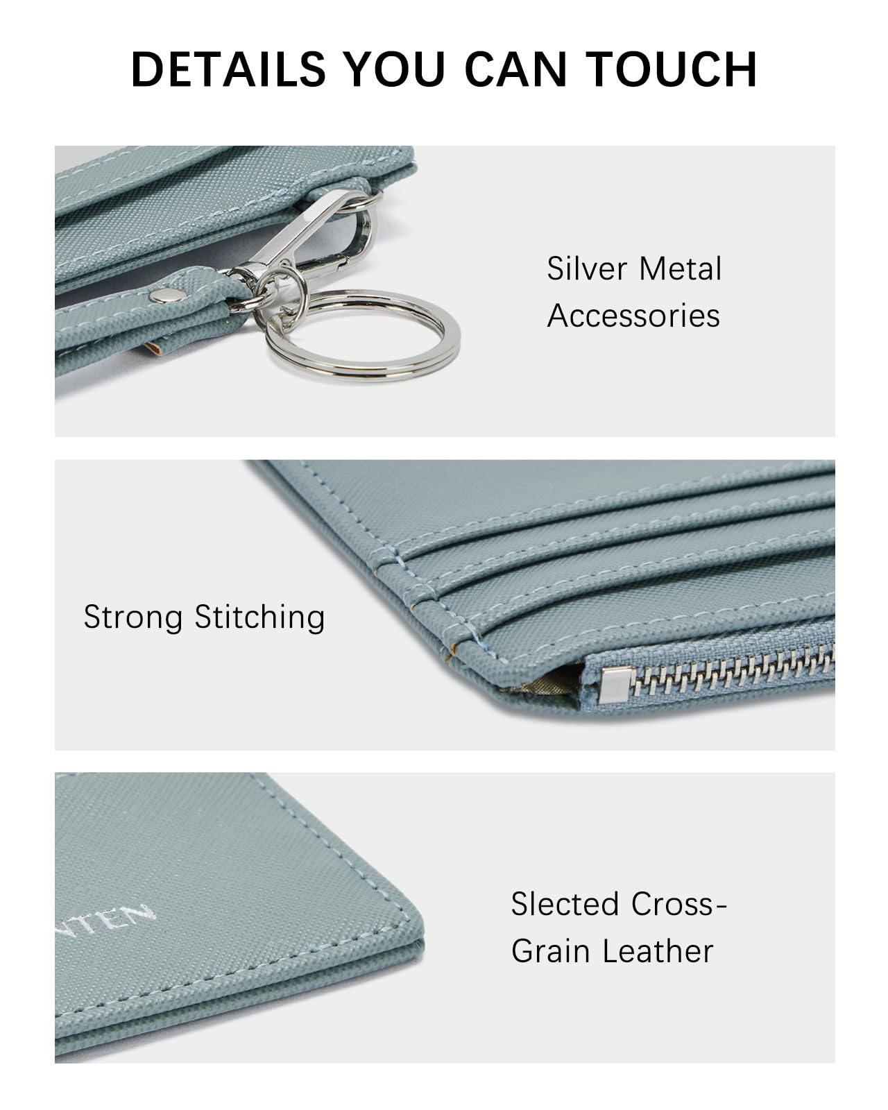 BOSTANTEN Small Wallet For Women RFID Leather Credit Card Holder Slim Wristlet Keychain Wallet With Zipper Pocket