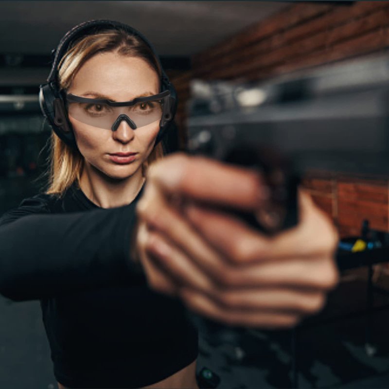 TACBAND Hunting & Shooting Safety Glasses, Eye Protection for Gun Range, Anti-Fog UV Clear Safety Glasses with Flexible Frame