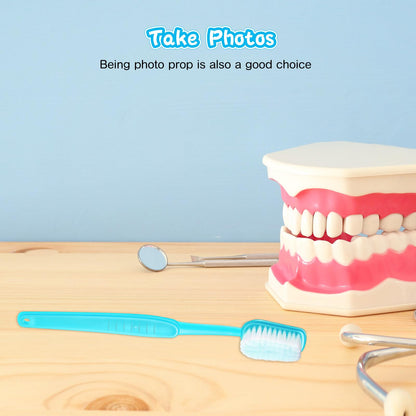 Ireer 2 Pieces Giant Toothbrush Prop Large Toothbrushes Big Brush Oversized Gag Novelty Toys for Summer Halloween Costume Take Picture Comedy Party Favors Pet Grooming Brush(Red, Blue)