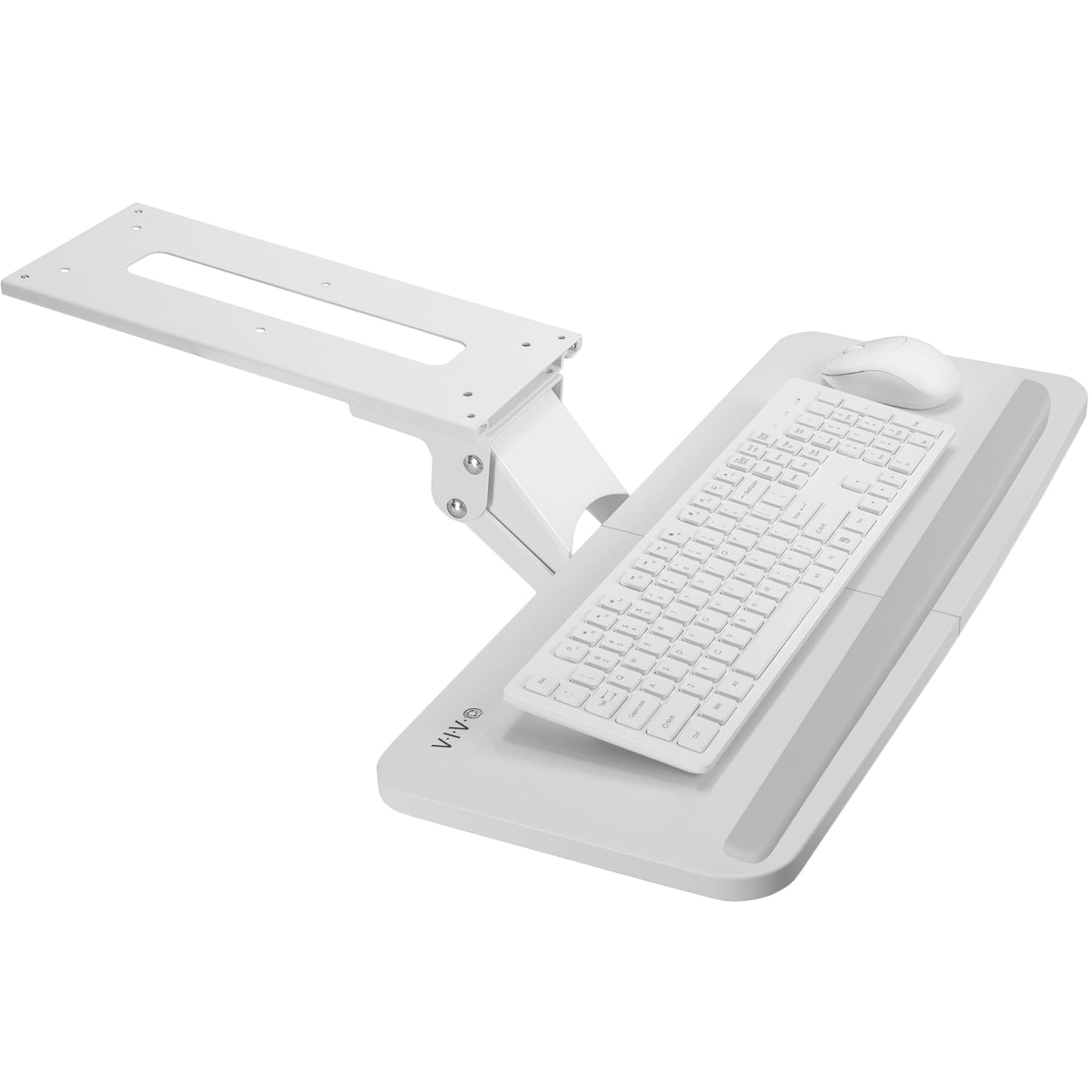 VIVO Adjustable Computer Keyboard & Mouse Platform Tray Ergonomic Under Table Desk Mount Drawer Underdesk Shelf (MOUNT-KB03B)