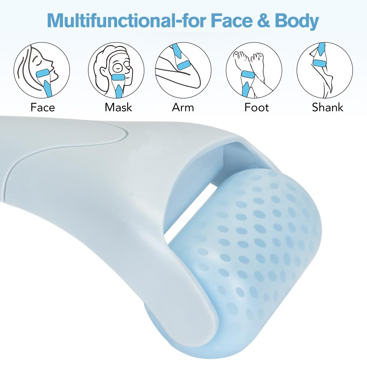 Ice Roller for Face,Eyes,Women Gifts Idea,Therapeutic Cooling to Tighten Brighten Complexion and Reduce Wrinkles,Massager Under Eye Puffiness,Migraine and Pain Relidf (Haze Blue)
