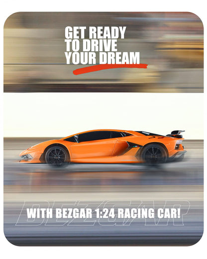 BEZGAR Remote Control Car Licensed RC, 1:24 Lambo Toy Car for Kids, Lambo Aventador SVJ Remote Control Model Electric Sport Racing Hobby Toy for 3 4 5 Year Old Boy Birthday Gift (Orange)