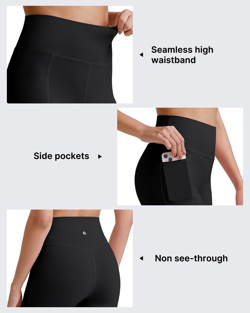 G4Free Biker Shorts for Women Tummy Control High Waisted Yoga Workout Running Gym Shorts with Pockets(Black,6",L)