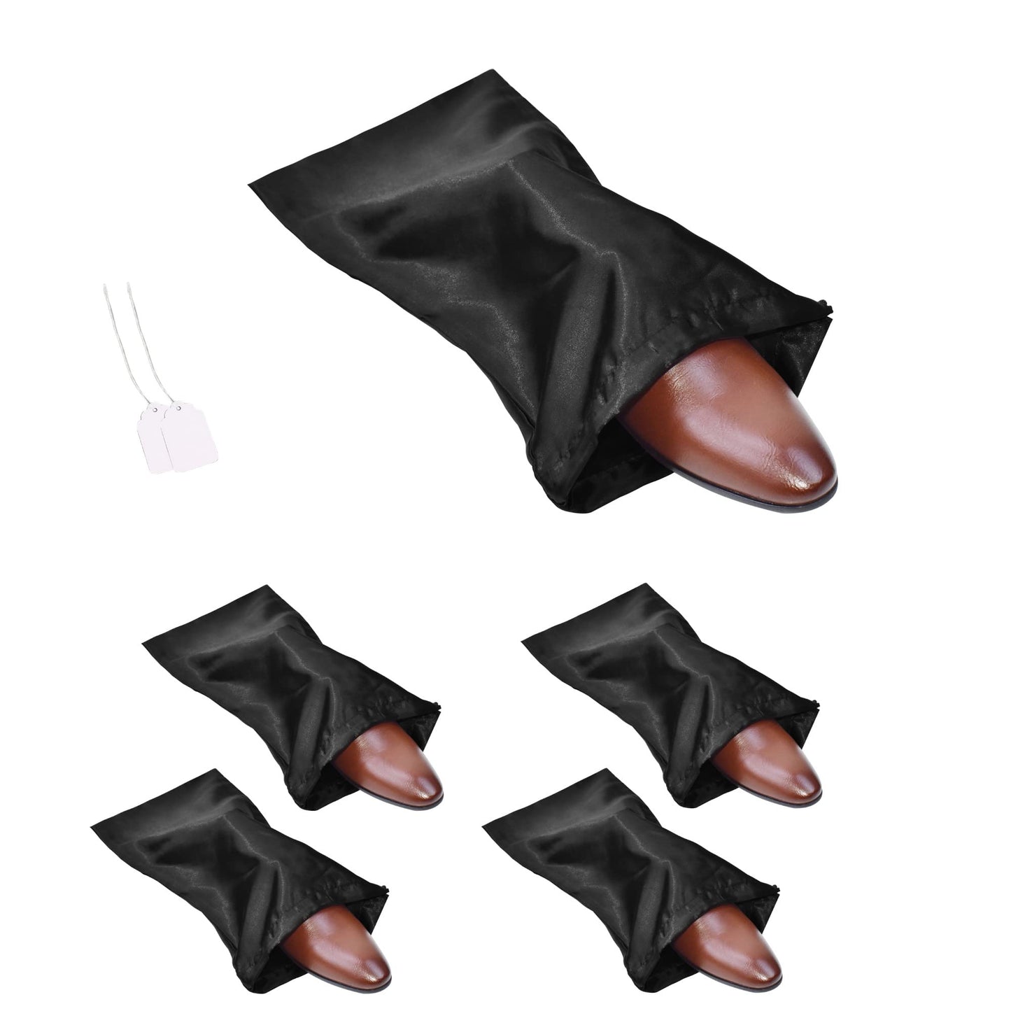 GONGKANGYUAN 4 Pack Shoe Bags for Travel Satin Fabric Shoe Bag with Drawstring for Men Women Travel Protecting Storing Shoes