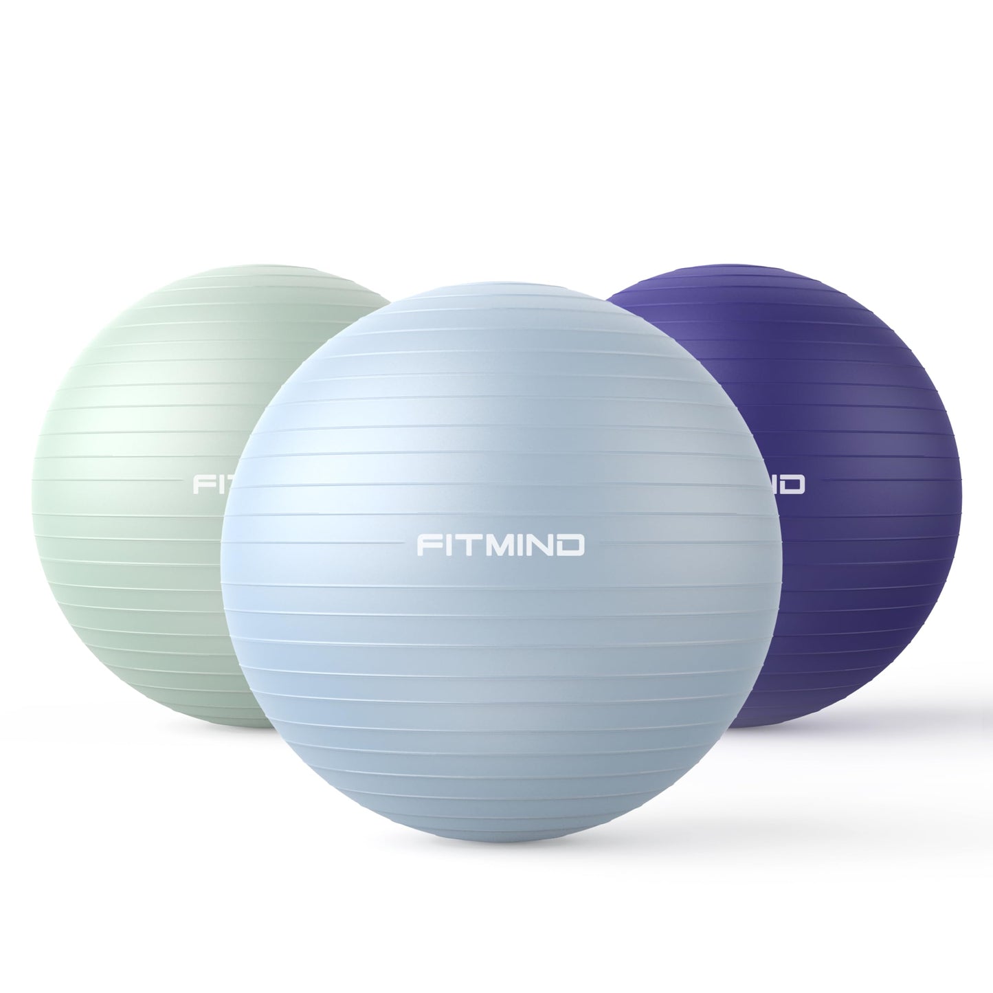 FITMIND_Extra Thick Exercise Ball 75cm Yoga Ball for Workout Pregnancy Stability,Anti-Burst and Slip Resistant Swiss Ball with Pump for Yoga, Pilates, Fitness,Birthing,Physical Therapy (Purple 5265C)