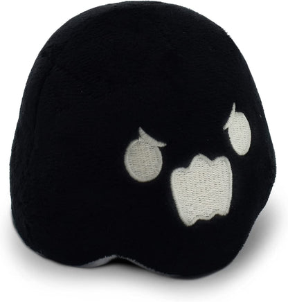 TeeTurtle - The Original Reversible Ghost Plushie - White + Black - Cute Sensory Fidget Stuffed Animals That Show Your Mood - Perfect for Halloween!