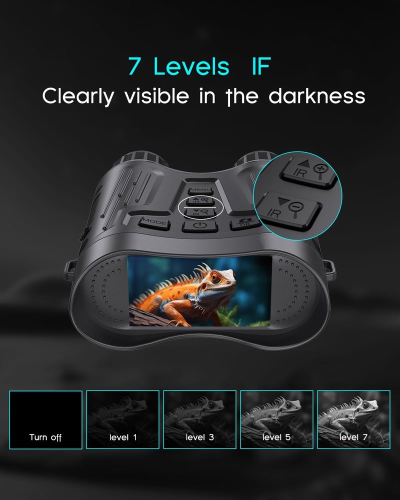 4K Night Vision Binoculars with Video Recording for Men, for Dad & Husband, 3.2" HD Display, 8X Zoom, 32GB Card,Gifts for Valentine’s Day, Birthday, Outdoor Camping and Wildlife Observation