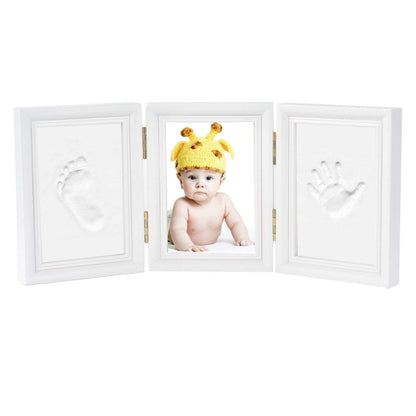 Baby Photo Frame,Newlemo Baby Handprint Kit & Footprint Photo Frame for Newborn Girls and Boys, Baby Shower Gifts for Christening Registry(3 parts, white)