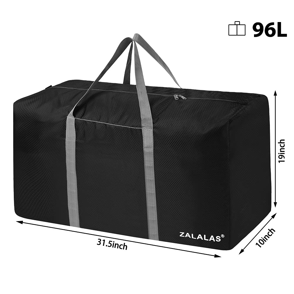ZALALAS Travel Duffle Bag,96L Extra Large Duffel Bag Lightweight,Waterproof Duffel Bag for Men Women,Black, Black, Black 96L, Water Resistant