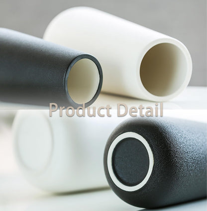 11 Inch Tall Matt Black Ceramic Vase for Flowers & Pampas Grass, Classic Rustic Style Decorative Vases for Home Decor Table Centerpieces