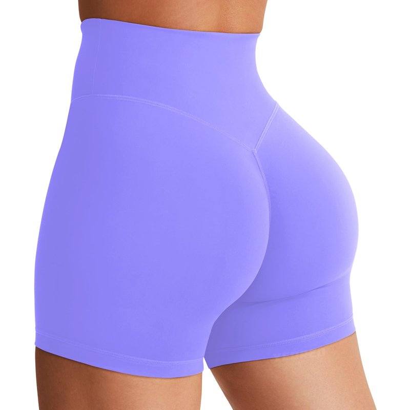 YEOREO Women's Biker Shorts 4.5" / 6" Workout Gym Shorts Craze High Waist Tummy Control Hidden Scrunch Running Yoga Shorts