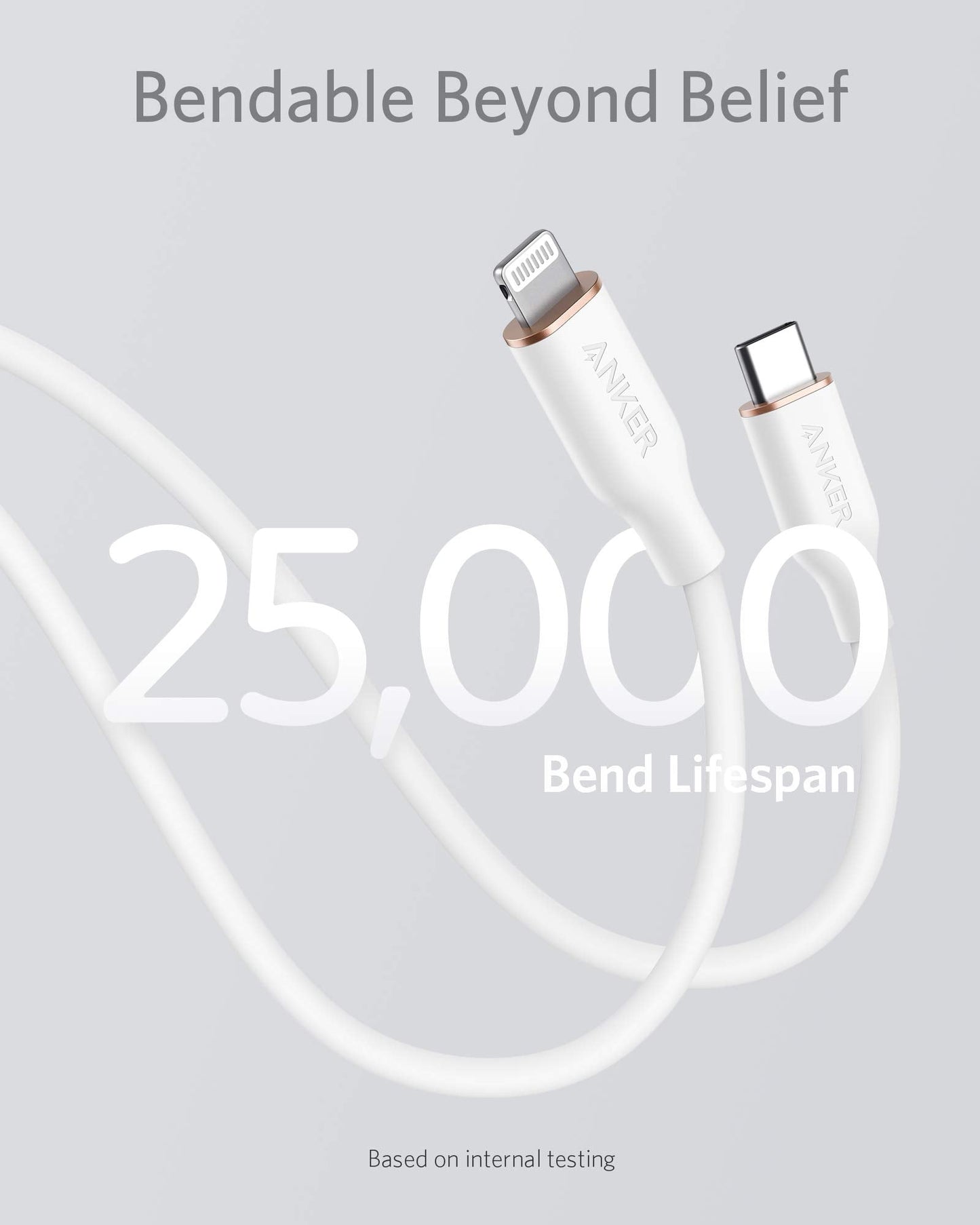 Anker USB C to Lightning Cable, MFi Certified Powerline III Flow Silicone Charging Cable for iPhone 13 13 Pro (Cloud White, 6ft)
