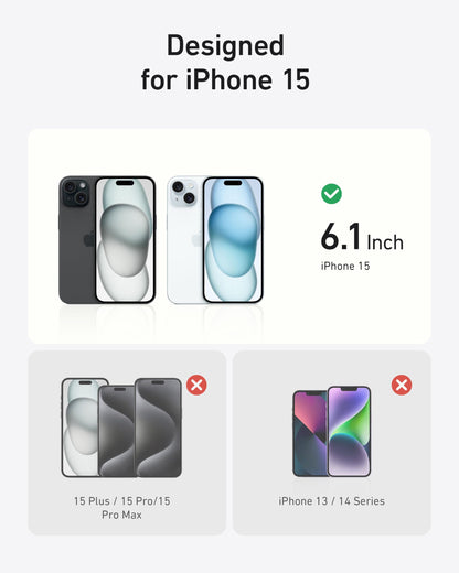 Anker Magnetic Ring Stand for iPhone 15 Case, Silicone Finger Ring Grip Stand Holder, Military Grade Drop Tested, Compatible with MagSafe, Built in Kickstand, Soft Edge Anti-Fingerprint, Black