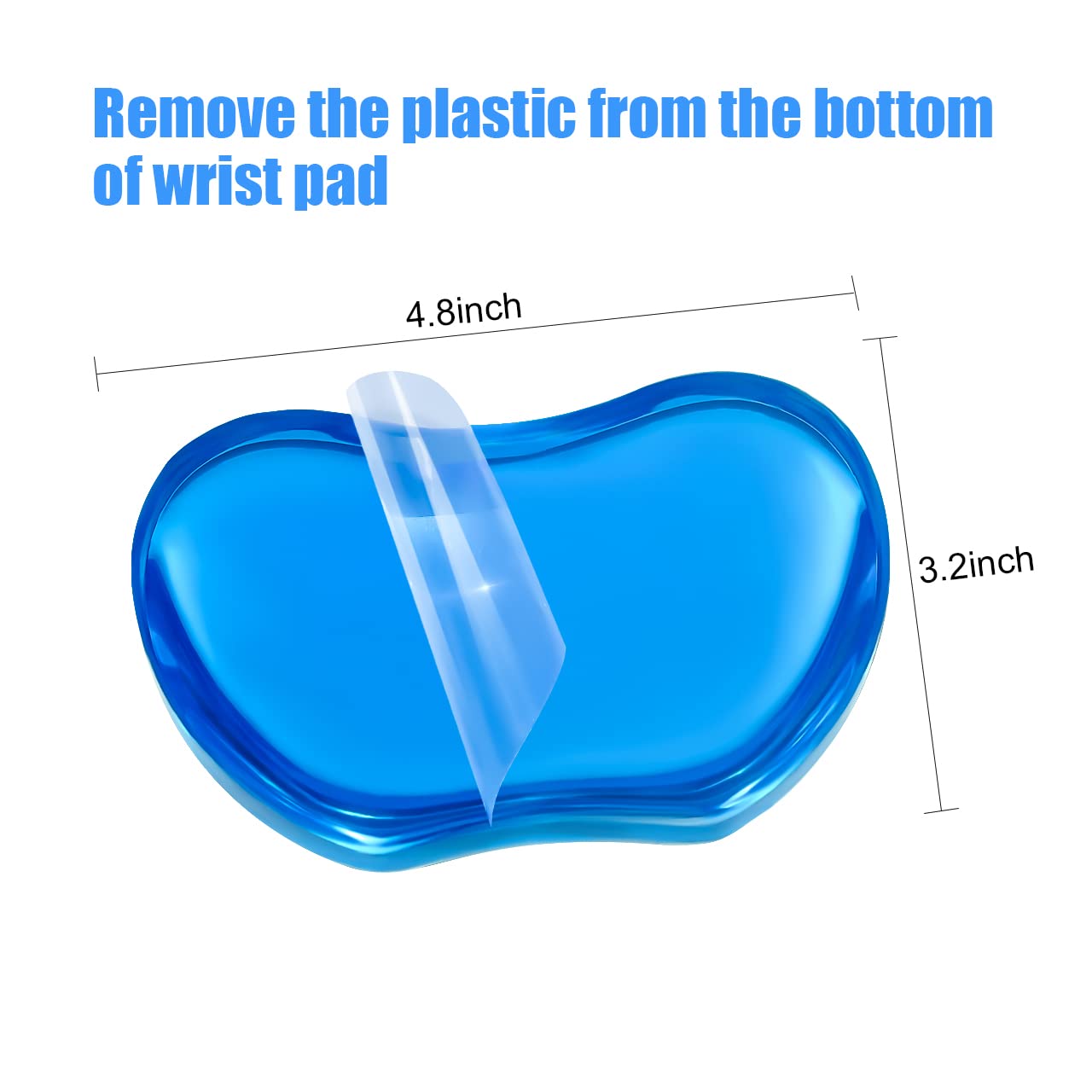 JIKIOU Silicone Gel Wrist Rest Cushion Heart-Shaped Translucence Ergonomic Mouse Pad Cool Hand Pillow Effectively Reduce Wrist Fatigue Pain, Blue, 4.8x3.2inch