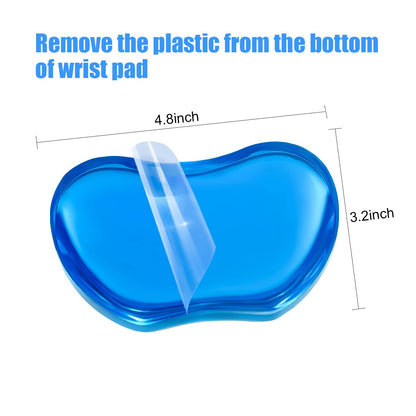 JIKIOU Silicone Gel Wrist Rest Cushion Heart-Shaped Translucence Ergonomic Mouse Pad Cool Hand Pillow Effectively Reduce Wrist Fatigue Pain, Blue, 4.8x3.2inch