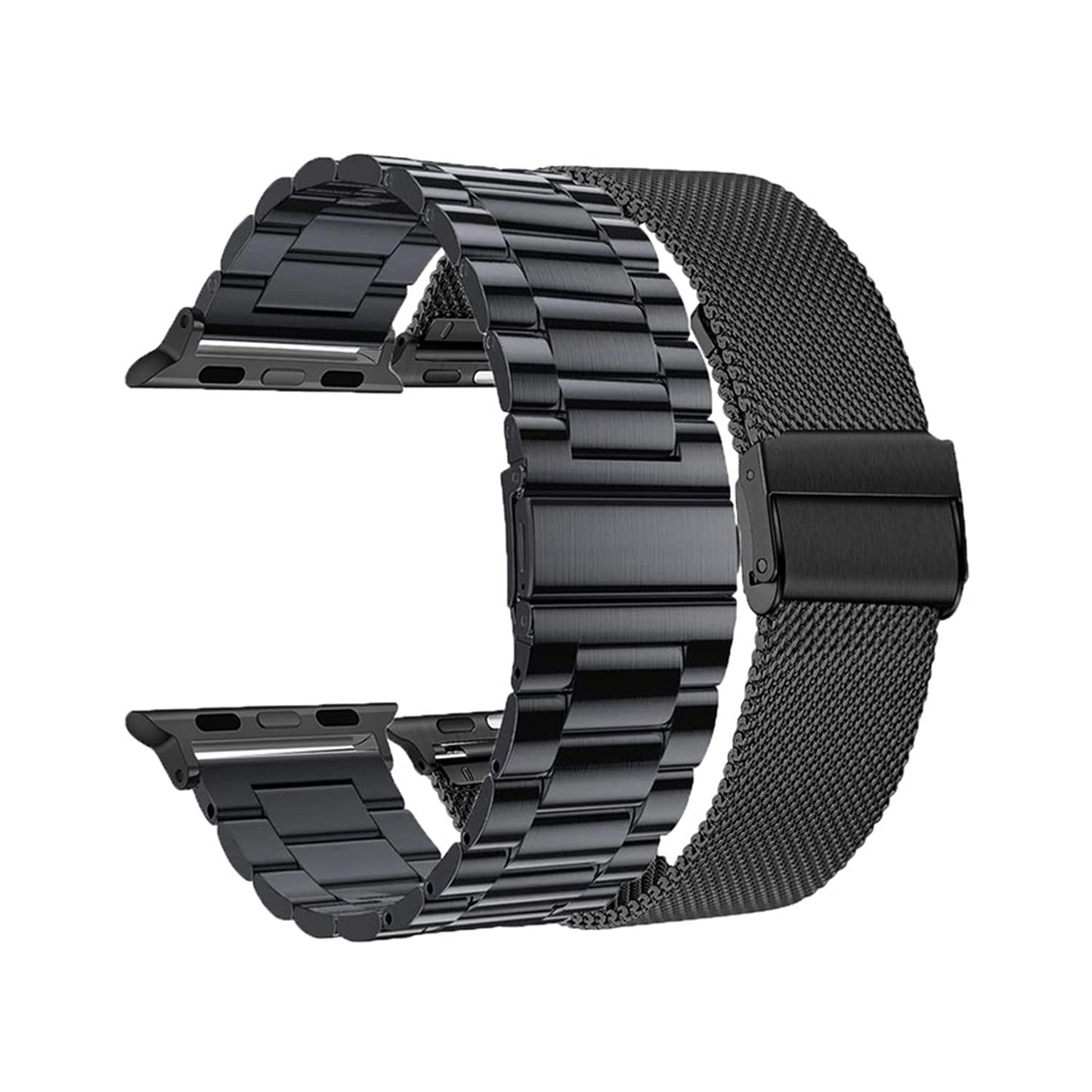 baklon Pack 2 Metal Strap Compatible with Apple Watch Strap 42/44/45/46/49mm, Stainless Steel Replacement Wristband Compatible with iWatch Series Ultra/Ultra2/SE2/SE/10 9 8 7 6 5 4 3 2 1,Black
