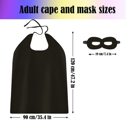 Adult Superhero Capes and Masks - Halloween Vampire Cape Superhero Party Capes Superhero Costume(Black)