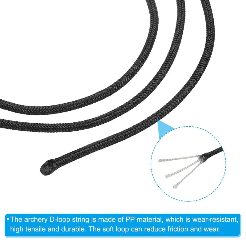 PATIKIL Archery D Loop Rope, Bow D Loop String Release Material Nock Wire Nocking Loop Buckle Ring for Compound Bowstring