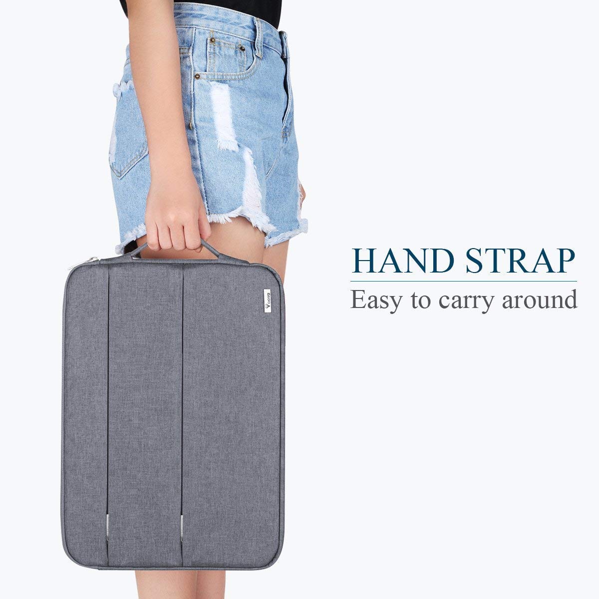 Voova Laptop Sleeve Case 13 13.3 Inch for MacBook Air 13 M1/M2/M3 2020-2024, MacBook Pro 13/14, Waterproof Slim Computer Bag Cover with Handle and Accessory Pocket, Grey
