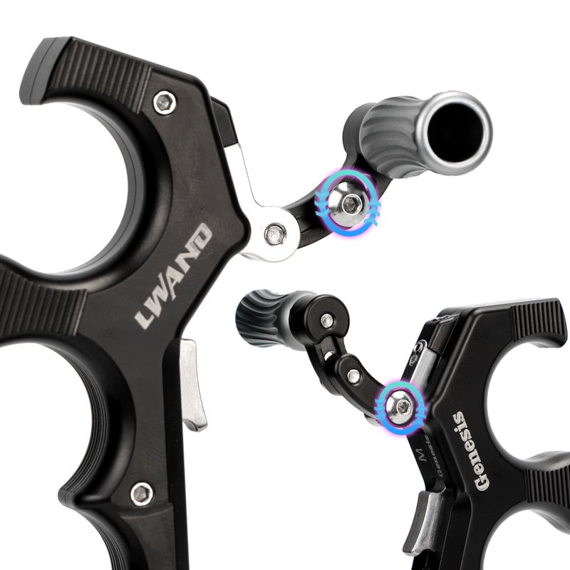 LWANO Thumb Bow Release - 3&4 Finger Adjustable Archery Compound Bow Release Aid, with Trigger Travel and Pressure Adjustable (Black)