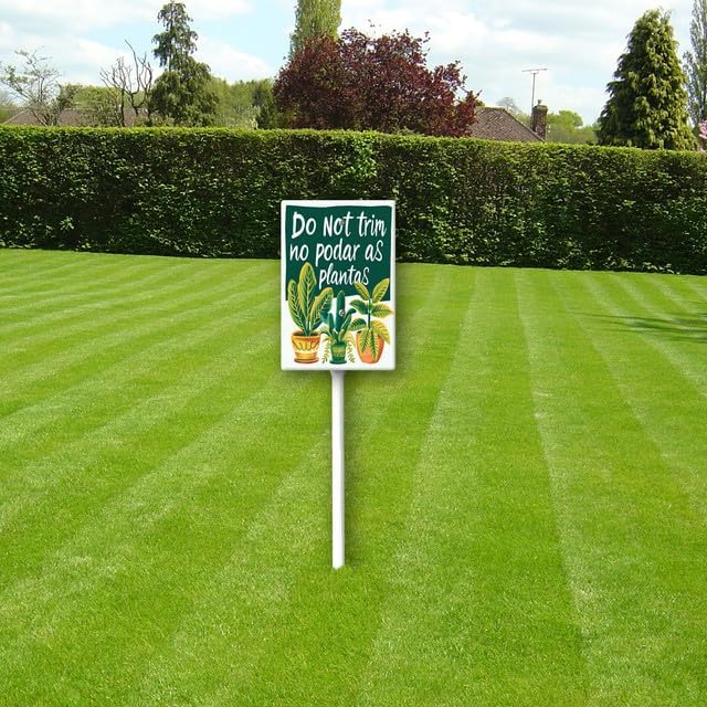 Uptell Do Not Trim No Podar As Plantas Yard Signs with Stakes Aluminum Sign for House/Front Door and Business Outdoor Decoration 8x12 Inch