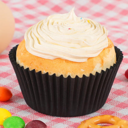Standard Black Cupcake Liners for Baking 200 Counts - Caperci Greaseproof Muffin Baking Cups for Wedding Birthday Party Baby Shower Festivals (Black)