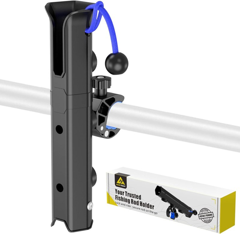 Bike Fishing Rod Holder - Hand-Release Clamp for Round Tubes | Compatible with Bicycles, Boats, Carts, ATVs
