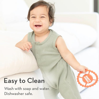 Bella Tunno Happy Teether – Soft & Easy Grip Baby Teether Toy, Silicone Teether Ring to Help Soothe Gums, Non-Toxic and BPA Free, Bite Me