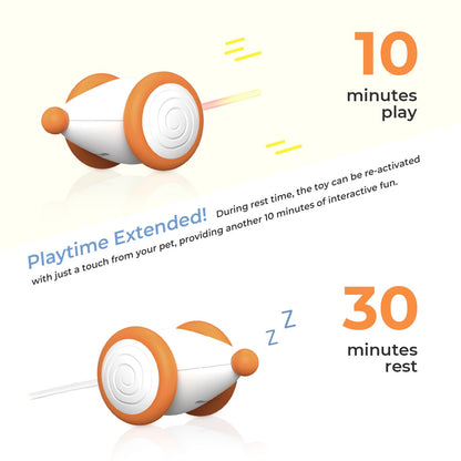 Cheerble Interactive Cat Toys for Indoor Cats, Automatic Cat Toy with LED Lights, Wicked Mouse Toys, Kitten Toys, Pet Supplies, Smart Electric Cat Toy, USB Rechargeable, Auto On/Off(Yellow)