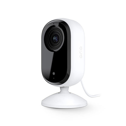 Arlo Essential Security Camera 2K | Indoor Only| 2nd Gen | Baby Monitor & Pet Camera | Wired Automated Privacy Shield, 2-Way Audio, Night Vision, Live Stream, Motion Alerts & Notifications White,1 Cam
