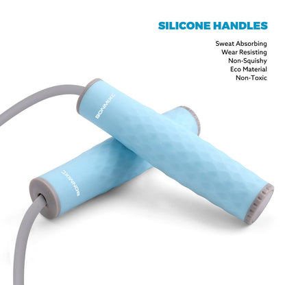 BONMIXC Weighted Jump Rope 1-LB Heavy Jump Rope For Women Silicone Handles Adjustable Length Skipping Rope Exercise for Fitness Masters